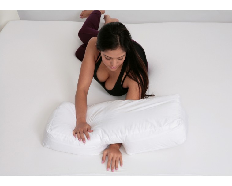  Better Sleep Pillow Gel Fiber Pillow - Patented Arm-Tunnel  Design Improves Hand And Arm Circulation - Neck Pain Relief - Perfect Side  And Stomach Sleeper Pillow - Bed Pillow, White 