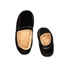 Men's Slipper Suede Fleece Black